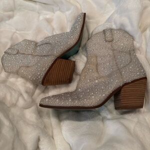 Betsey Johnson Rhinestone Ankle Booties